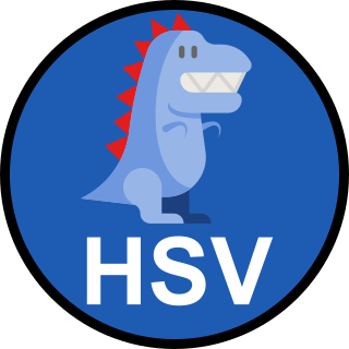 Tippfoot-Teamabzeichen HSV mit Dinosaurier-Symbol